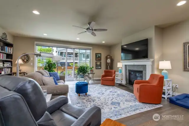 Living room in the Open space going to the back Yard