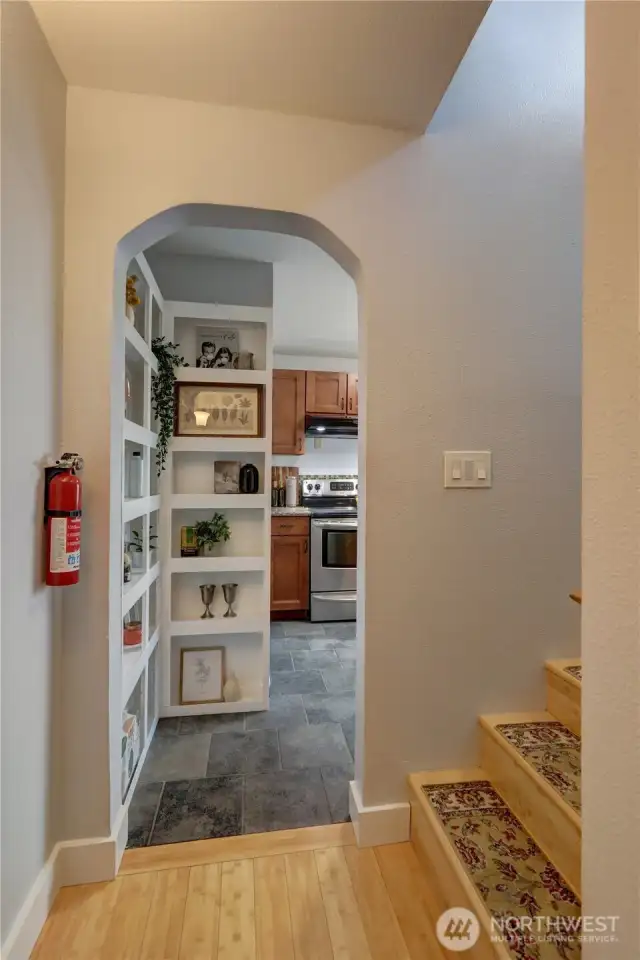 Hall to 2nd kitchen w/ stairs to 2nd floor