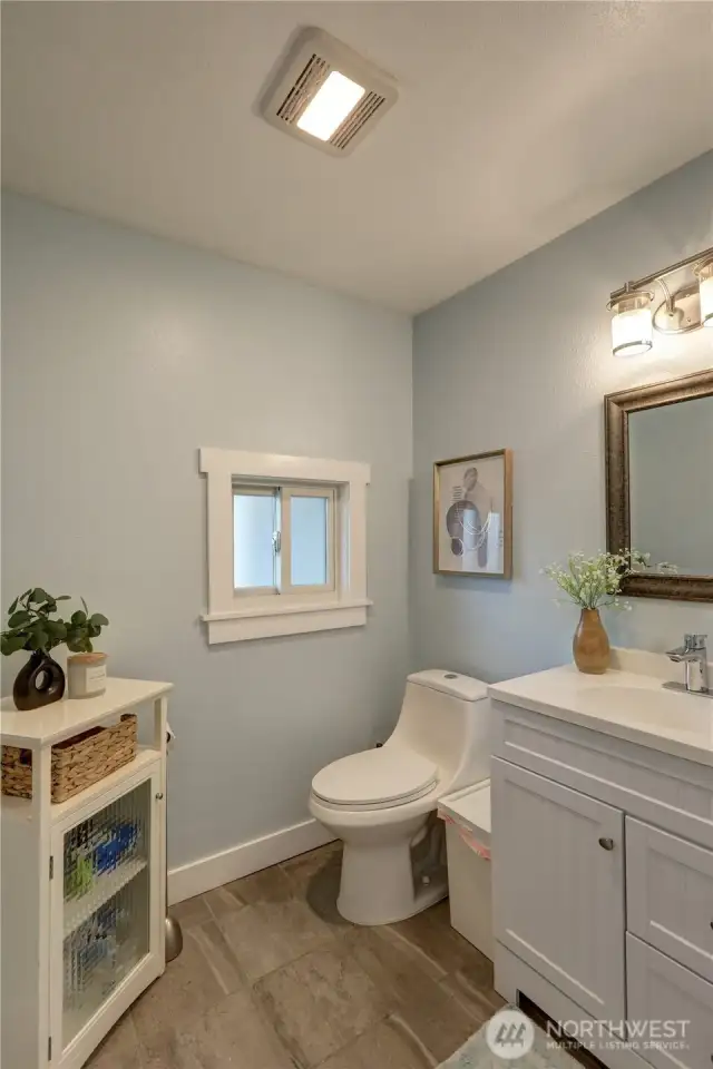 Powder room off kitchen