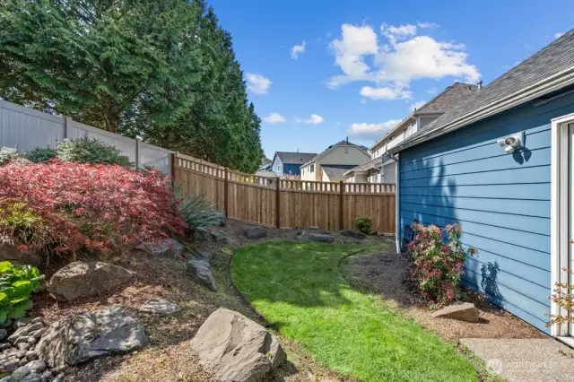 Fully fenced backyard