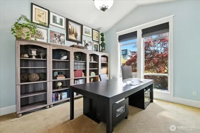The main floor also includes an office/den off the entry includes a closet and could serve easily as a 5th bedroom.