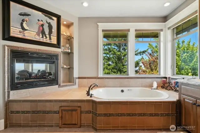 2-sided fireplace next to your own person jetted tub!