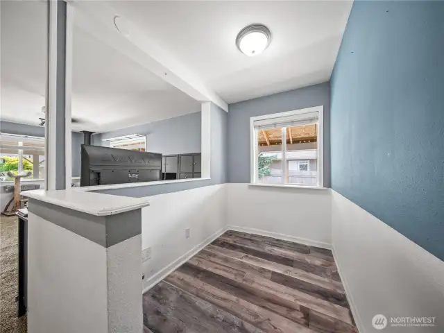 This space could be a dining room, office space, craft space or whatever you need it be.