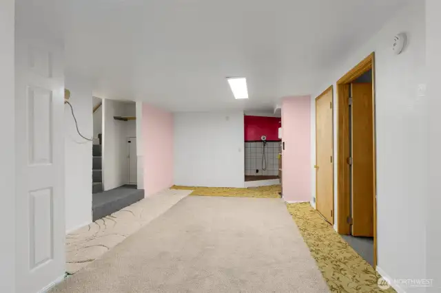 Lower level open living space.