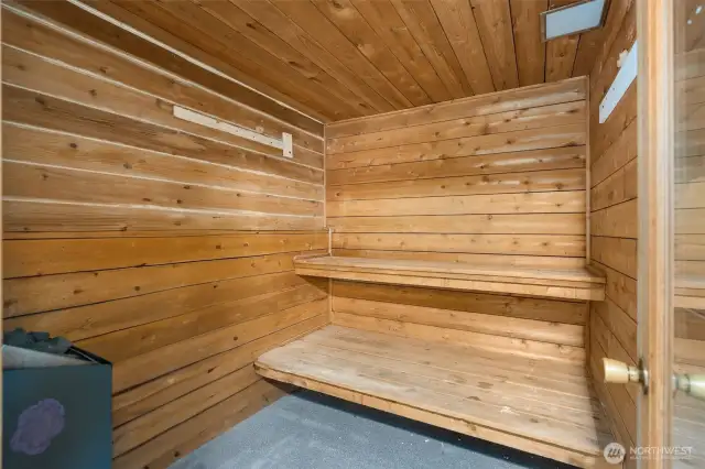Interior of sauna or storage space.