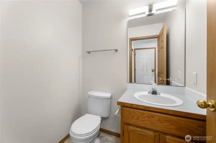 Downstairs powder room.