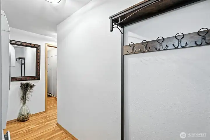 Look from entry to primary bedroom.