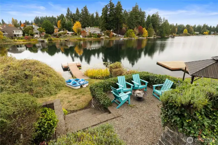 Terraced lot allows you to enjoy views from the deck, the firepit area, or right on the dock.