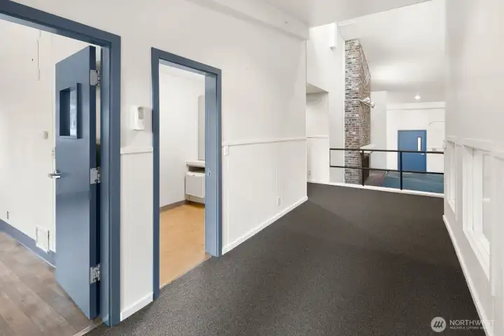 Meeting room and nurse's station at entrance