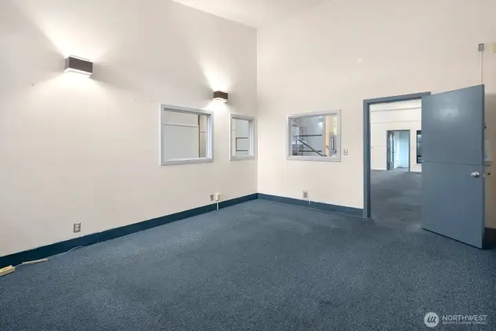 Office area, go through to a bedroom and full bath