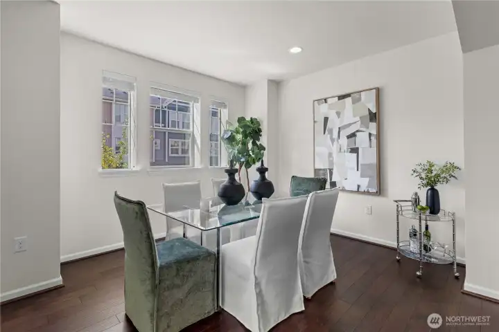 Spacious dining area adjoining the kitchen.
