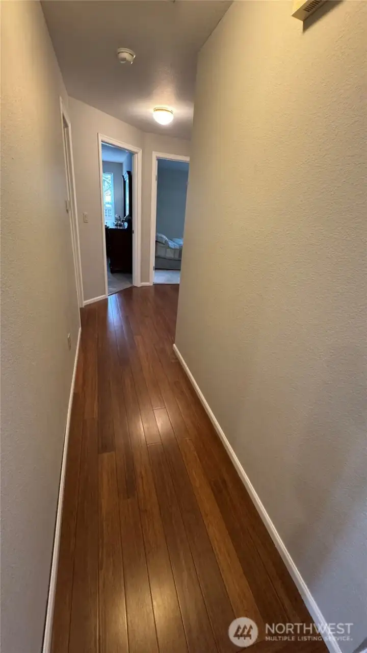 Gleaming, low maintenance, Bamboo floors by Teragren in the entry, hall, kitchen and family room. are There is also large storage closet between Bedroom #2 and Bedroom #3! Makes a great linen closet.
