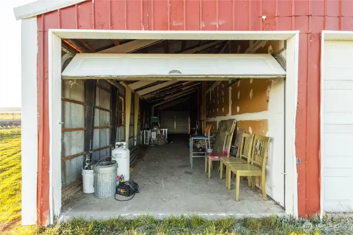 Interior view of one spacious 48x22 shed showcasing ample storage potential.