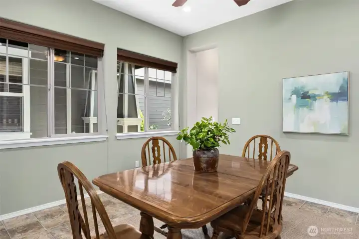 Flex space off kitchen can be breakfast nook, office, den, etc