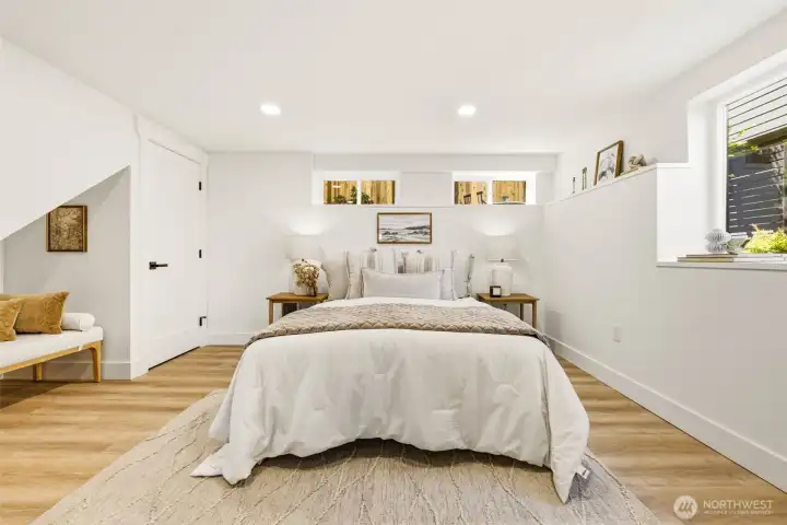 ADU bedroom with plenty of natural light