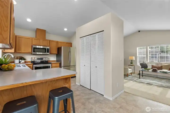 Comfortable breakfast bar for casual mornings