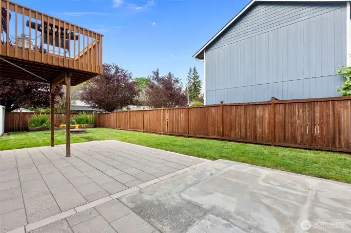 Level patio is equiped with hot tub hookup