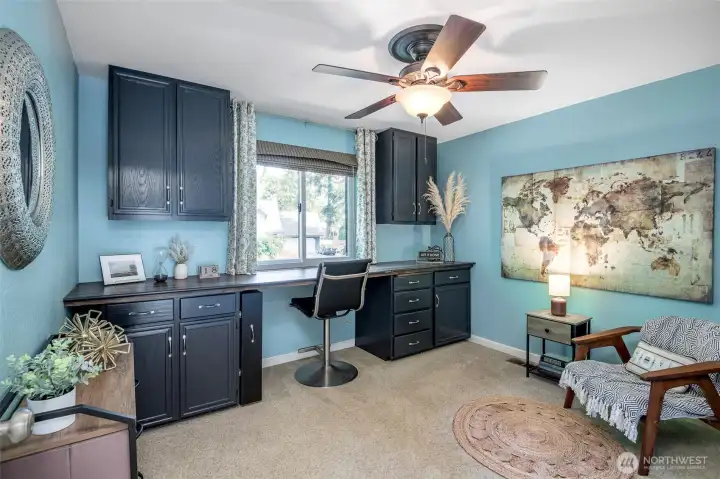 Bedroom #4 functioned as office but shelves and counter can be removed for full bed.