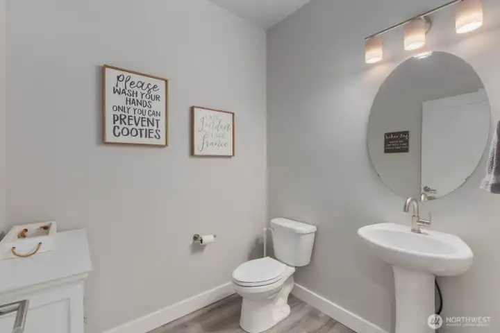 Spacious downstairs half bath