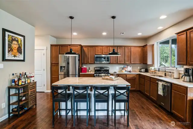 Spacious kitchen with large pantry