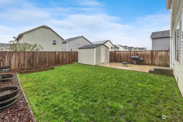 fully fenced with shed