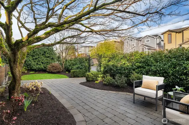 Front, Gated Patio and Garden Space