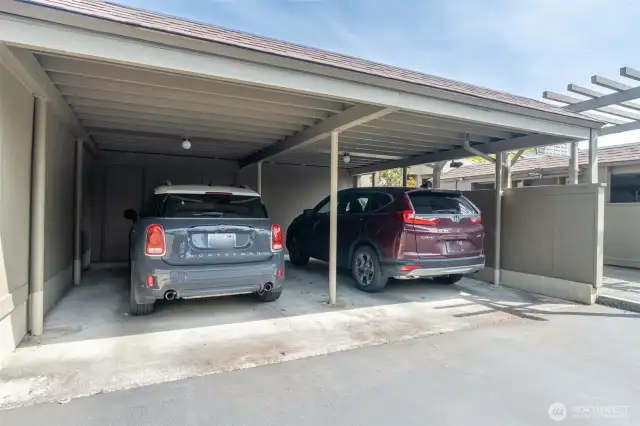 Covered parking is on the right. Uncovered spot 6644