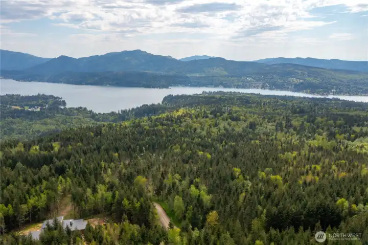 Aerial View from Lot 8looking towards Lake Whatcom & Mountains beyond