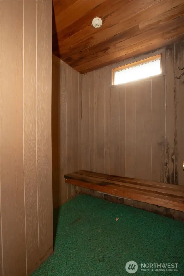 One of the changing rooms in the "pool house".