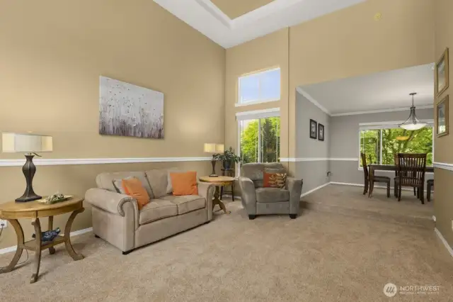 You can set up multiple seating zones, add that oversized sectional you’ve been eyeing, or create a flow that makes hosting a breeze.