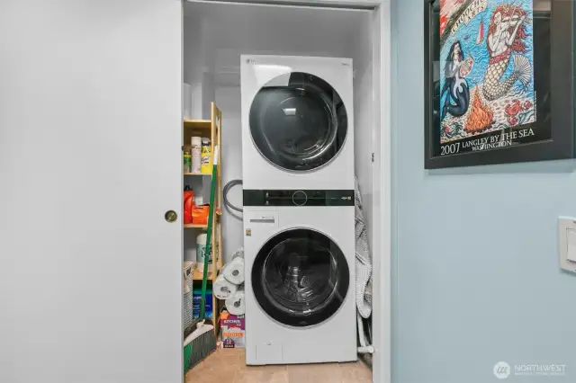 Here is the laundry closet plus storage area.