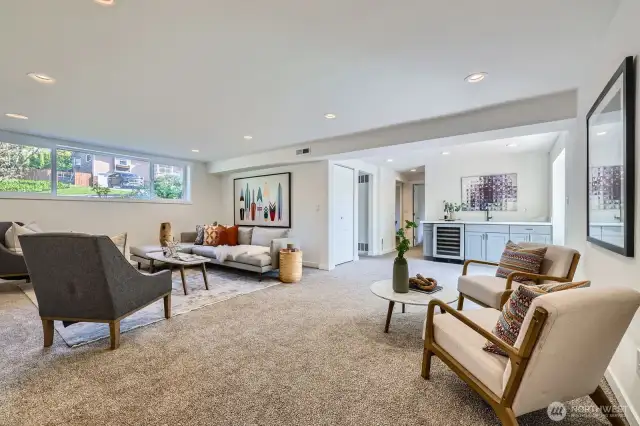 Fabulous downstairs living room for multi-generational families or space for the kids to take over.
