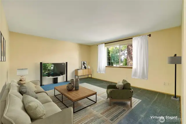 Virtually Staged living room