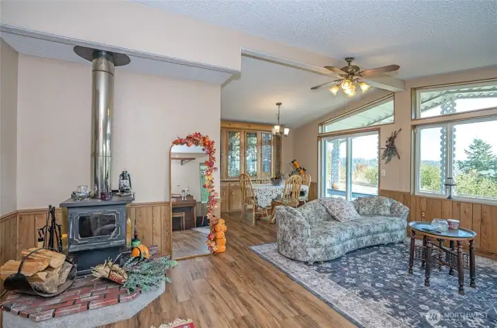 Stay warm and comfortable all winter with the efficient wood stove.