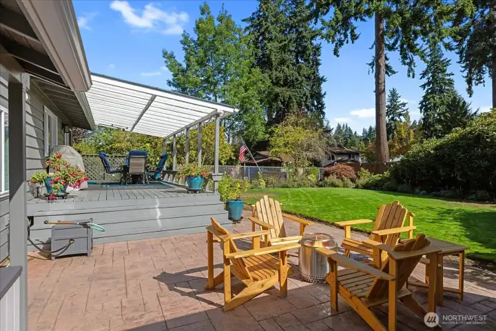 The patio offers an additional space to enjoy the outdoors!