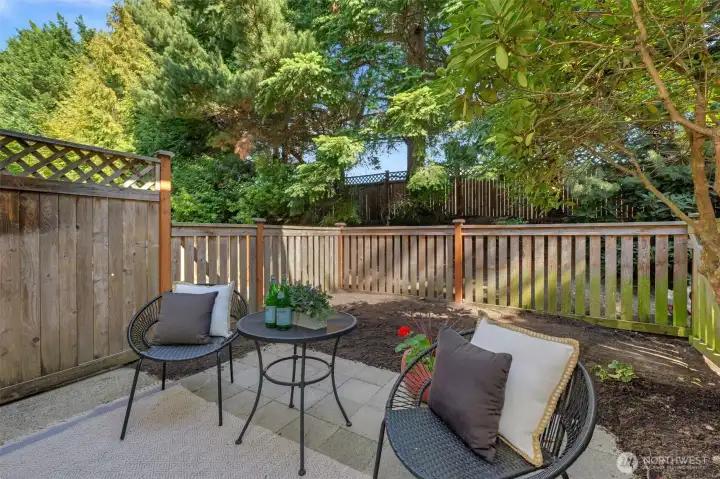 Fully fenced and private patio