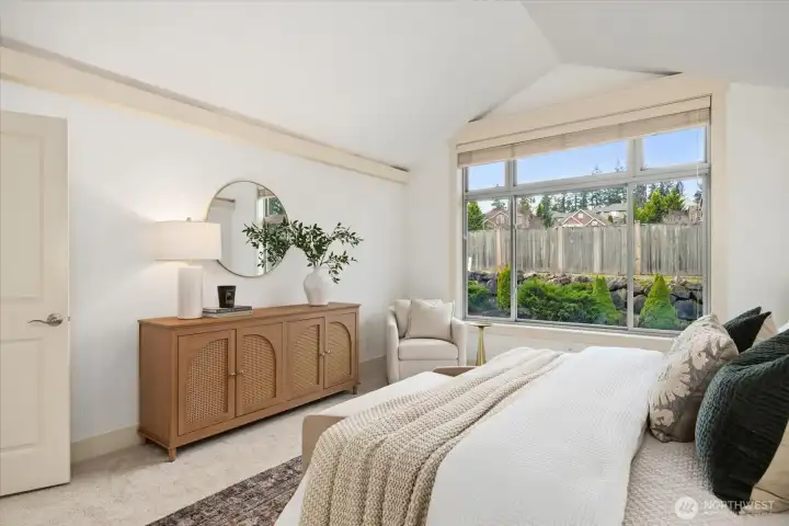 The details matter! Double doors, beautiful wood blinds, extensive millwork, architectural ceiling details create an elegance to the space.