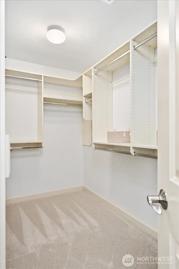 Look at all of that closet space and built-in storage and organization. All ready for your designer wardrobe!