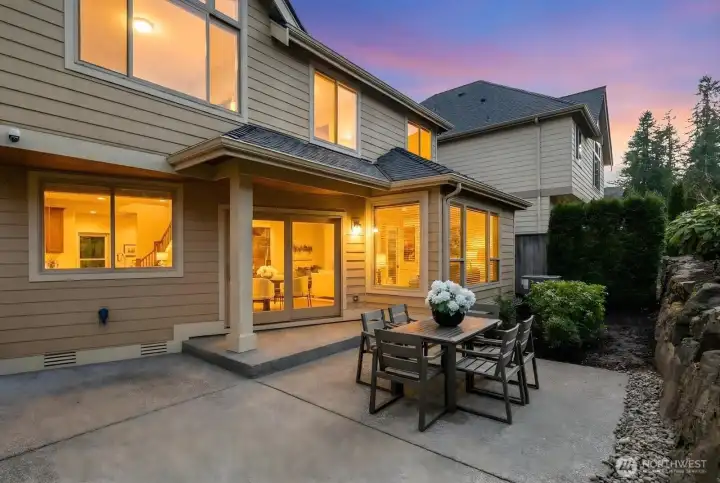 Situated on a quiet neighborhood street, this home features a sought-after fully fenced backyard, entertaining patio surrounded by lush landscaping, and sprinkler system.