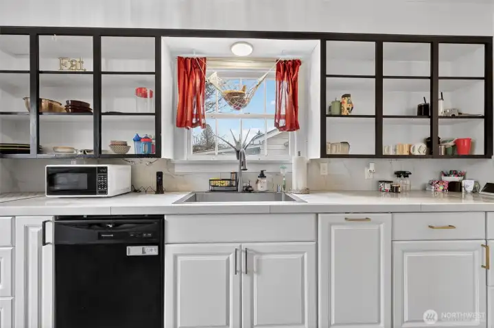 Kitchen close up of one area.