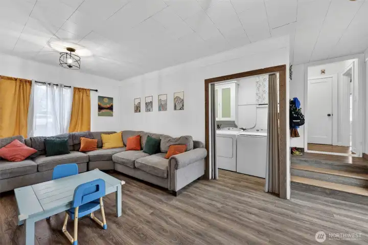 Laundry room is located off o the family room.