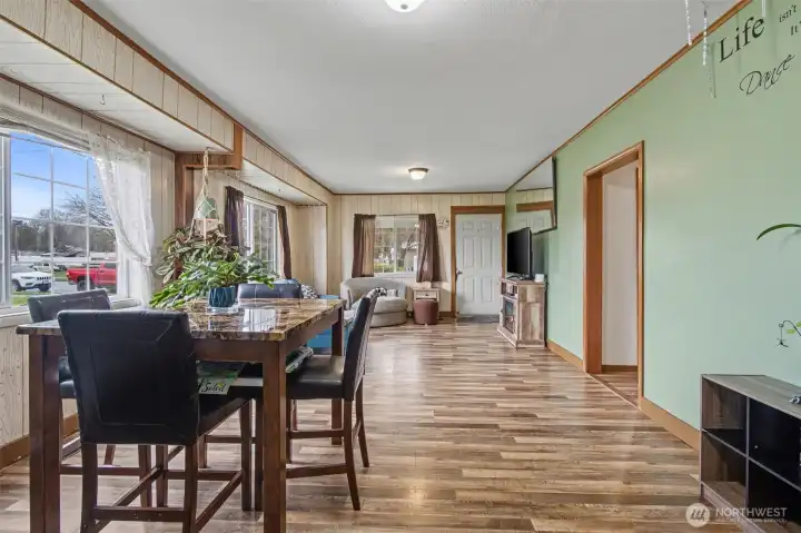 Dining and living room from kitchen