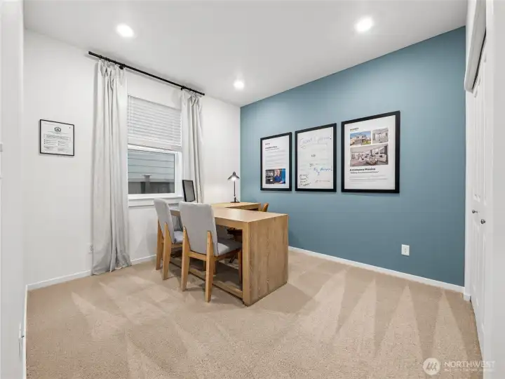 Bedroom or office space downstairs. Pictures are for representational purposes only, colors and features may vary.