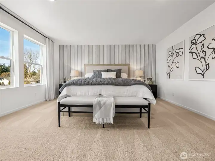 Primary fit for a kind sized bed. Pictures are for representational purposes only, colors and features may vary.