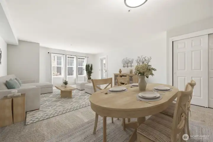Open dining area perfect for everyday meals or entertaining (Virtually Staged)
