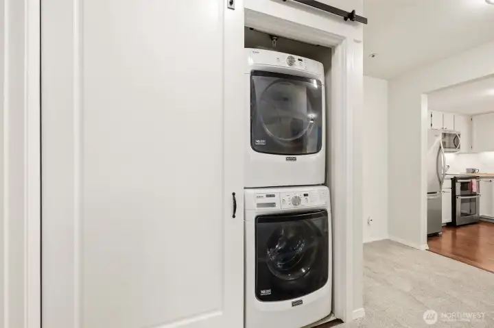 Convenient in-unit laundry with space-saving design