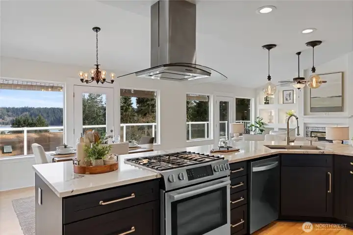 Imagine cooking and looking outside at this lovely view!