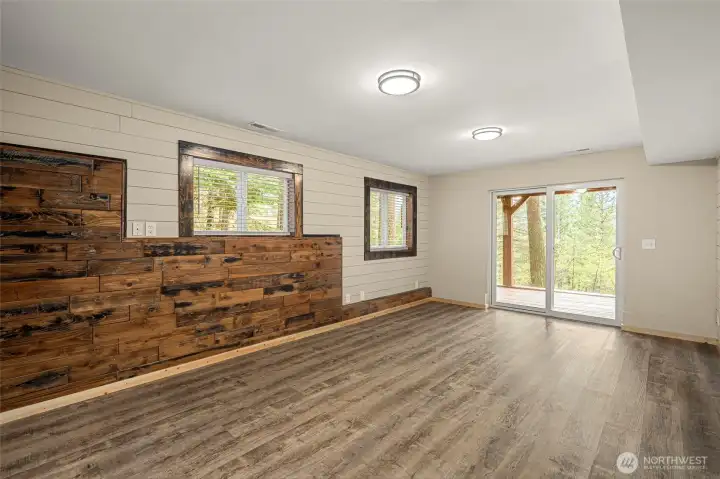 Downstairs Family/Media Room with exterior entry