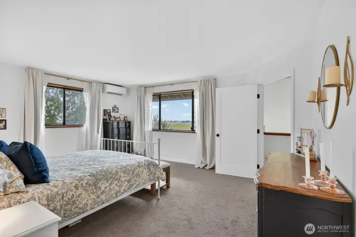 Large primary suite and bonus room are the only rooms upstairs.  Updated bath and large walk-in closet...