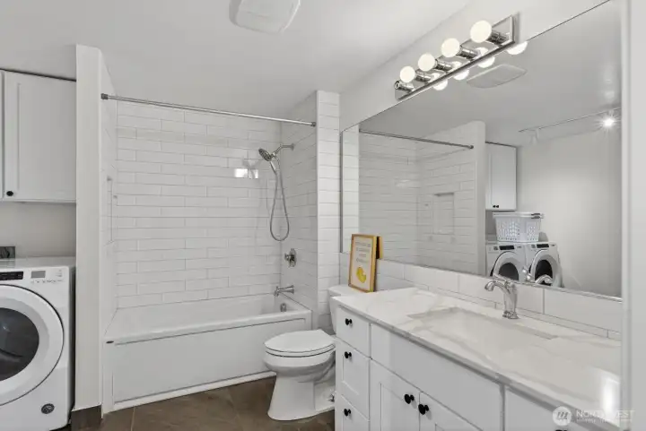 Lower level bath and laundry...